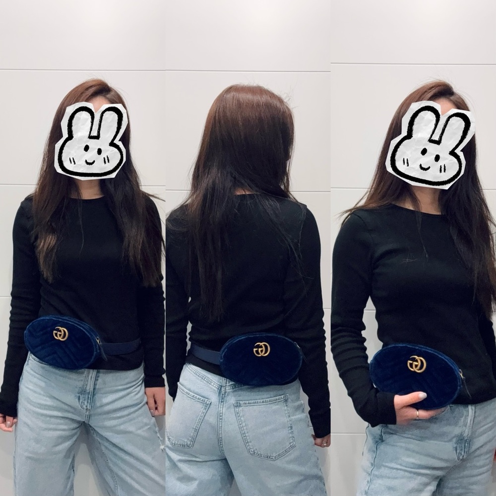 Authentic Gucci Marmont Blue Velvet belt bag - Picture 9 of 16